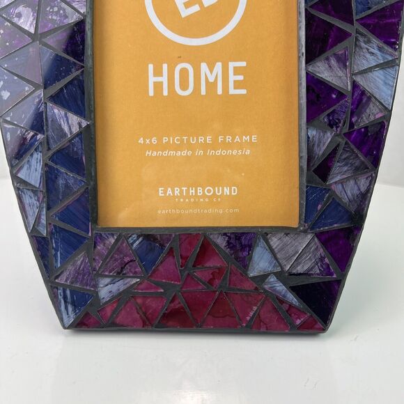 Mosaic Owl Art Tile Multicolor Photo Frame For 4 X 6 Photos Earthbound Trading - Picture 3 of 8